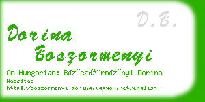 dorina boszormenyi business card